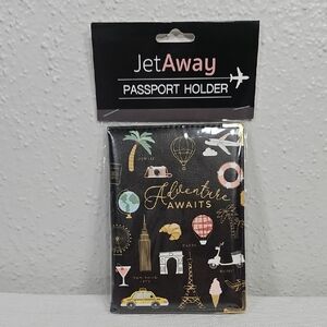 JetAway 'Adventure Awaits' Black Passport Holder